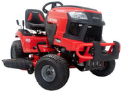 Photo of Craftsman red riding lawn mower CM13APA9ZSA93, angled view on white background.
