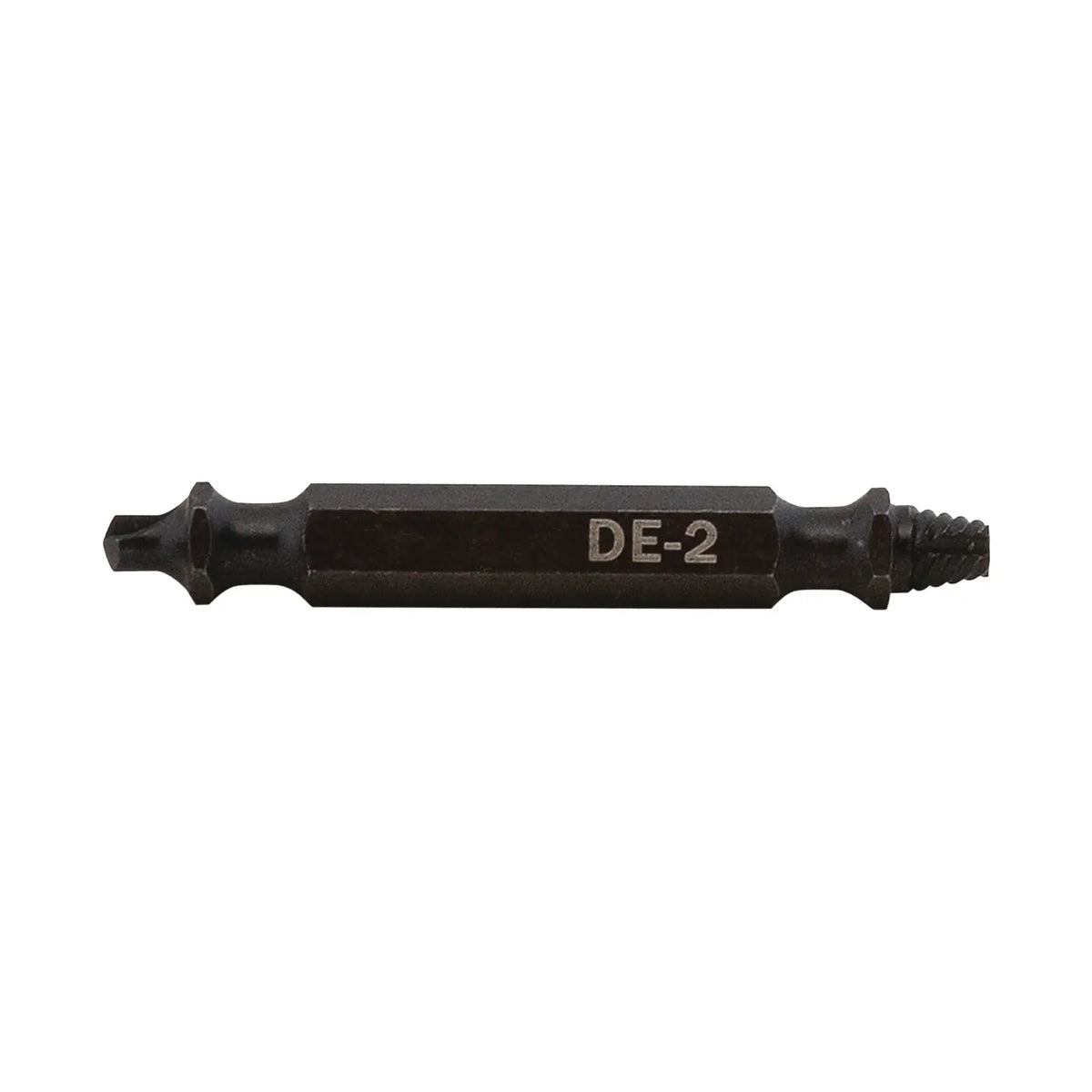 Photo of CRAFTSMAN screw extractor bit DE-2, SKU CMAT132, black metal, side angle on white background.