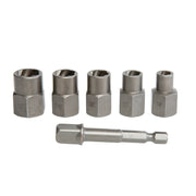 Photo of Craftsman CMAT136 extractor socket set with five silver sockets and one bit adapter, front view on white background.