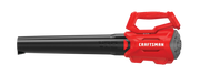 Photo of Craftsman cordless leaf blower CMCBL700B, red and black, side view on white background.
