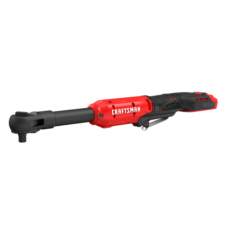 A red and black cordless ratchet wrench tool with the brand name 'Craftsman' displayed on the handle.