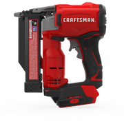 Photo of Craftsman cordless nailer CMCN623B, red and black, side angle, tool category.