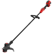 Craftsman cordless string trimmer CMCST930P1, red and black, side angle on white background.