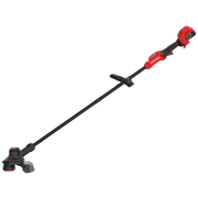 Craftsman cordless string trimmer CMCST930P1, red and black, side angle on white background.
