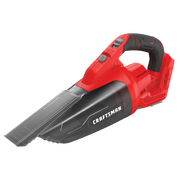 Photo of Craftsman handheld vacuum CMCVH001B, red and black, angled view on white background.