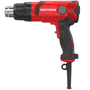 Photo of Craftsman heat gun CMEE531, red and black, side view on white background, ergonomic handle.