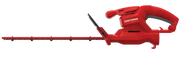 Side view photo of Craftsman electric hedge trimmer, red, SKU CMEHT150, with long cutting blade.