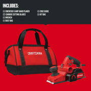 Photo of Craftsman CMEW300 hand planer kit bag and planer, red and black, product category Graphics.