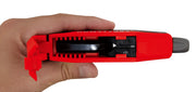 Photo of Craftsman wire stripper CMHT26023, red handheld tool shown from side on white background.