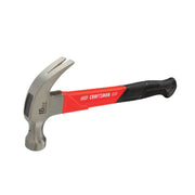 CRAFTSMAN CMHT51398 claw hammer with red and black handle, 16 oz, side view on white background.