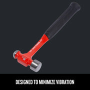 Photo of Craftsman dead blow hammer CMHT54179 with red handle and black grip, angled on white background.