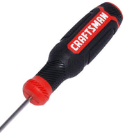 Photo of Craftsman screwdriver CMHT65073 with black and red ergonomic handle, shown on white background.