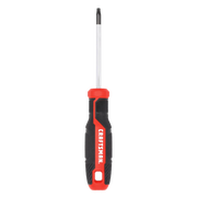 Craftsman black and red Torx screwdriver, front angle, ergonomic handle, SKU CMHT65176, on white background.