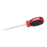 Craftsman scratch awl CMHT65179, black and red ergonomic handle, side angle on white background