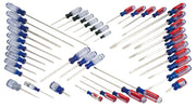 Photo of CRAFTSMAN screwdriver set, assorted colors and sizes, SKU CMHT65300, flat lay on white background.