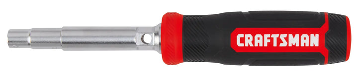 Craftsman CMHT68020 nut driver with black and red handle, side view on white background.