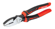 Photo of Craftsman CMHT81649 linesman pliers with black and red ergonomic handles on white background.