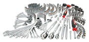 Photo of CRAFTSMAN tool set with ratchets, sockets, wrenches, screwdrivers, SKU CMMT12039, on white background.