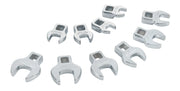 Craftsman open-end crowfoot wrench set CMMT99273 silver 10-piece, white background beauty shot, angled view
