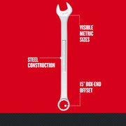 Photo of CRAFTSMAN steel metric wrench with 30mm size, box-end offset, SKU CMMT12055, front angle.