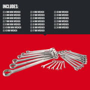 Craftsman wrench set, assorted sizes, silver finish, model CMMT12068, product photo angled on white background.