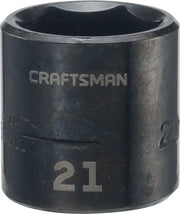 Craftsman 21mm black socket, SKU CMMT13011, front angle on white background.
