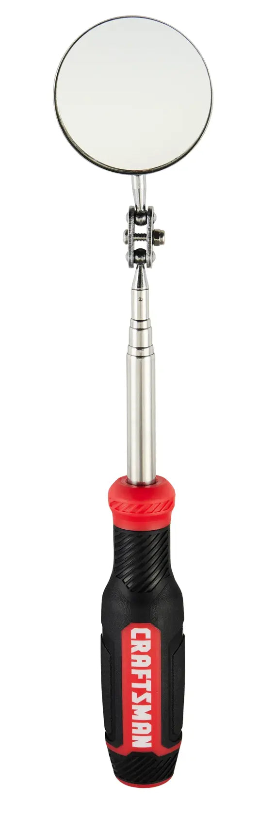 Photo of CRAFTSMAN telescoping inspection mirror with black and red handle, CMMT14116, against white background.