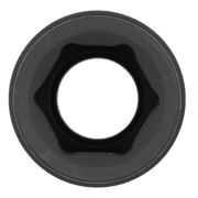 Close-up view of a Craftsman socket, showing the inner hexagonal shape used to fit over bolts or nuts.