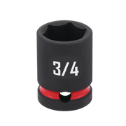A black Craftsman socket with a red band near the base, labeled with the size 3/4 in white text.