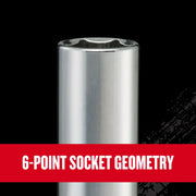 CRAFTSMAN chrome socket with 6-point geometry, close-up view, SKU CMMT17515V, graphics category.