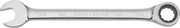 Craftsman CMMT38960 chrome combination wrench with open end and ratcheting box end, product photo on white background.