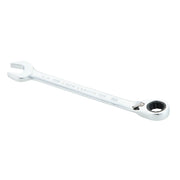 A chrome Craftsman ratcheting combination wrench with an open end and a ratcheting box end, displayed against a white background.
