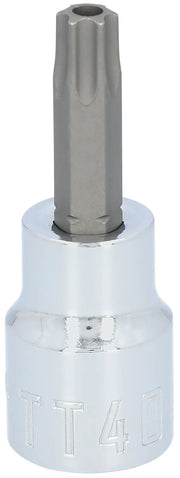 Craftsman Torx bit socket, chrome finish, SKU CMMT42621, front angle on white background.