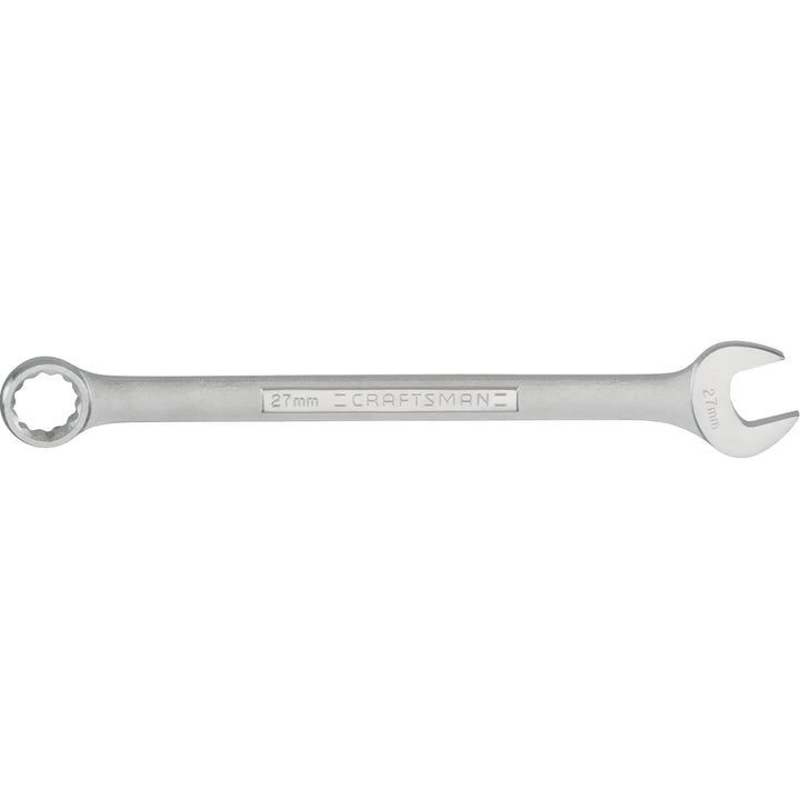 Photo of Craftsman 27mm combination wrench CMMT42933, silver color, front angle on white background.
