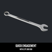 Photo of Craftsman 32mm combination wrench with 12-point box end, SKU CMMT42936, angled on a white background.
