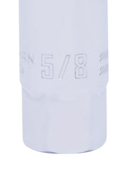 Photo of CRAFTSMAN 5/8 inch chrome socket, SKU CMMT43324, close-up on engraved size marking, white background.