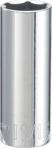 Craftsman deep chrome socket 11/16 inch front view, CMMT43336, tool accessory on white background.