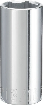 Photo of a Craftsman CMMT43338 chrome deep socket, 13/16 inch, shown upright on a white background.