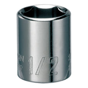 Photo of Craftsman 1/2 inch chrome socket, SKU CMMT43499, tool accessory on white background.