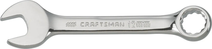 Craftsman 12mm combination wrench CMMT44114, chrome finish, side view on white background.