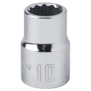 Craftsman 10mm chrome socket, CMMT44302, tool accessory, front angle on white background.
