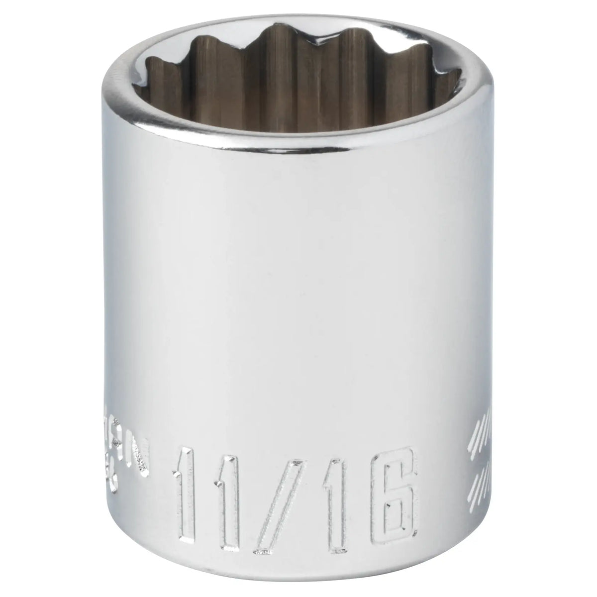 Craftsman 11/16-inch chrome socket, model CMMT44336, close-up on white background.