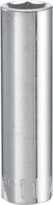 Photo of Craftsman CMMT44427 chrome deep socket, 6-point, front view on white background.