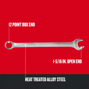 Craftsman wrench CMMT44709, 12 point box end and 1-5/16 in. open end, heat treated alloy steel, front angle.
