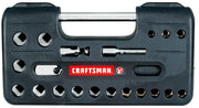 Photo of Craftsman socket set in black case, model CMMT45754V, front angle, sockets arranged in rows.