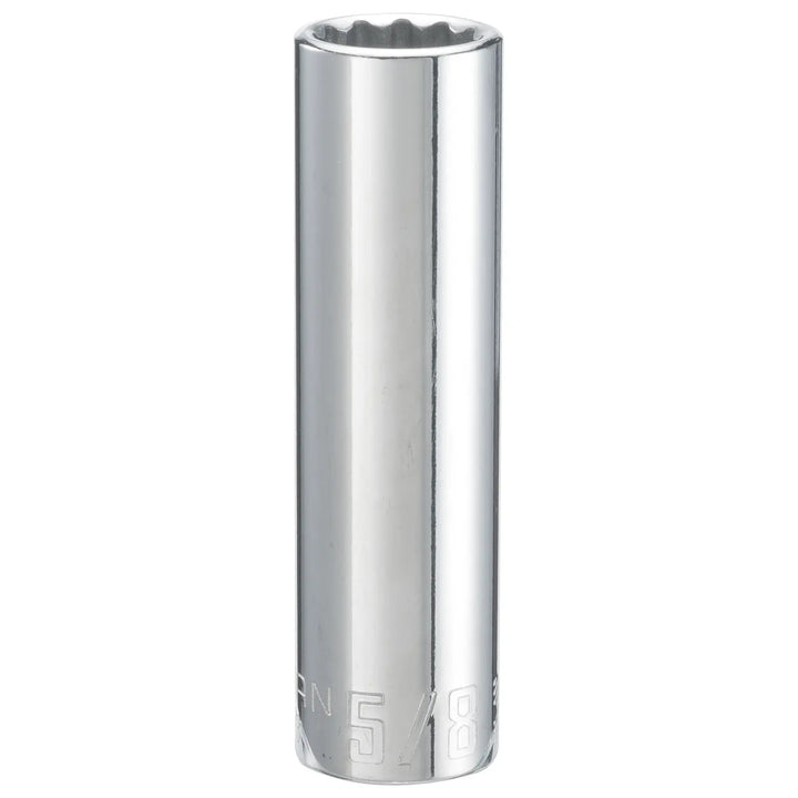 CRAFTSMAN CMMT47523 chrome deep socket, 5/8 inch, photographed upright on white background.
