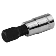 Craftsman hex bit socket 6-point, silver and black, side angle CMMT50755