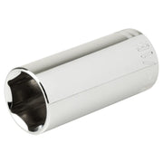 CRAFTSMAN chrome deep socket, six-point design, cylinder shape, side view, CMMT50756.