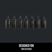 Photo of Craftsman Torx bit socket set, sizes T40 to T70, black finish, CMMT50839, straight angle, graphics category.