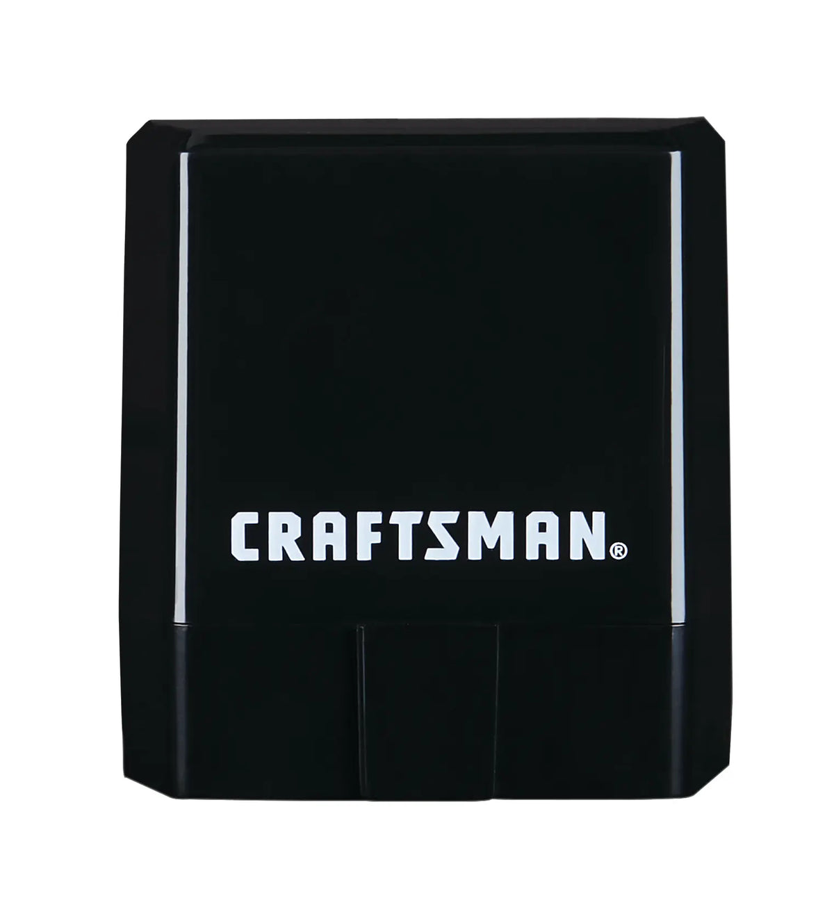 Front view photo of Craftsman CMMT77695 black tool case with bold logo, on white background.